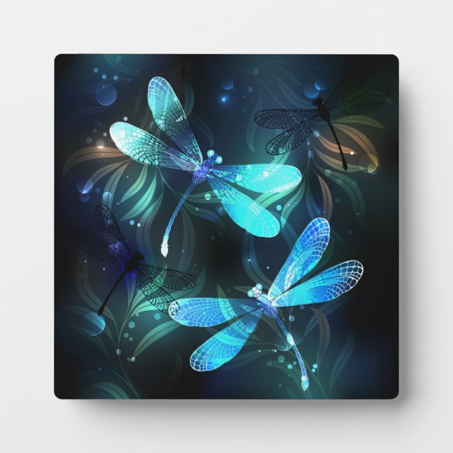 Lake Glowing Dragonflies Plaque (Front)