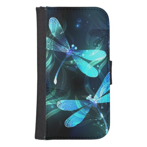 Lake Glowing Dragonflies Galaxy S4 Wallet Case