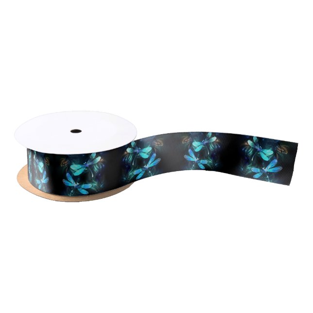Lake Glowing Dragonflies Satin Ribbon (Spool)