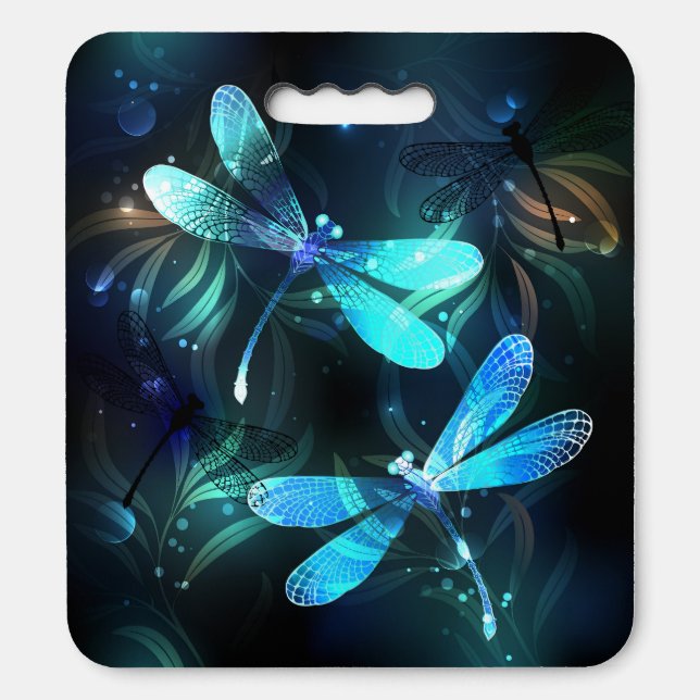 Lake Glowing Dragonflies Seat Cushion (Front Vertical)