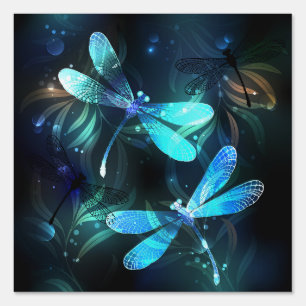 Lake Glowing Dragonflies Sign