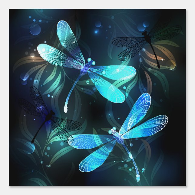 Lake Glowing Dragonflies Sign (Front)