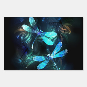 Lake Glowing Dragonflies Sign