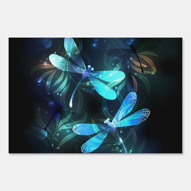 Lake Glowing Dragonflies Sign (Front)