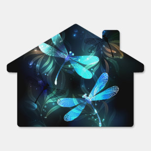 Lake Glowing Dragonflies Sign