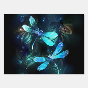Lake Glowing Dragonflies Sign