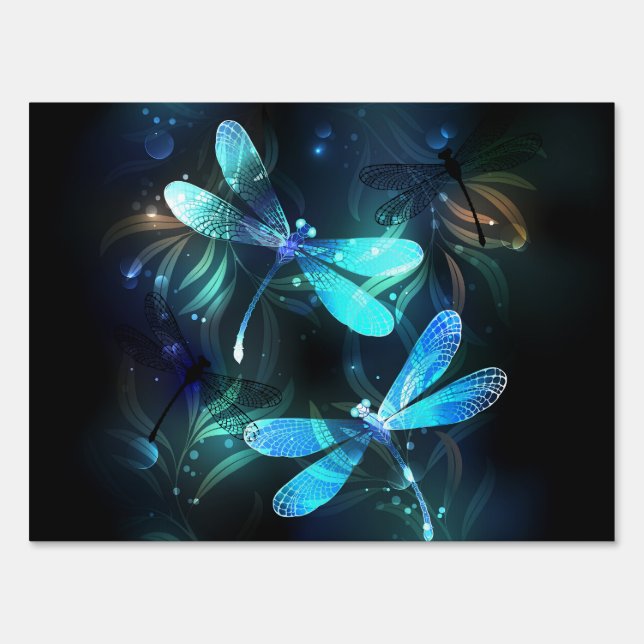 Lake Glowing Dragonflies Sign (Front)