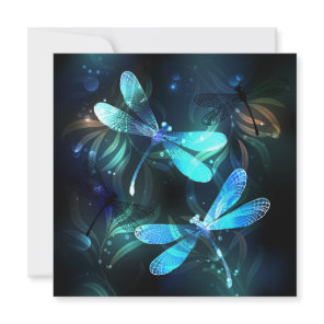 Lake Glowing Dragonflies Thank You Card