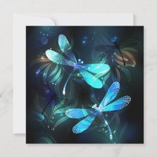 Lake Glowing Dragonflies Thank You Card