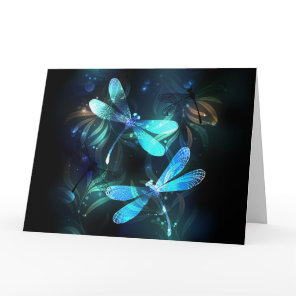 Lake Glowing Dragonflies Thank You Card