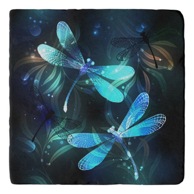 Lake Glowing Dragonflies Trivet (Front)
