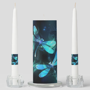 Lake Glowing Dragonflies Unity Candle Set