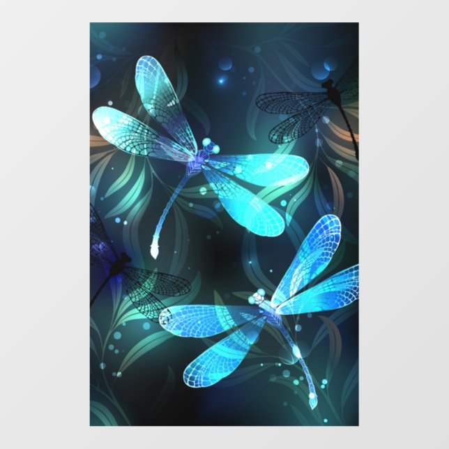 Lake Glowing Dragonflies Wall Decal (Front)