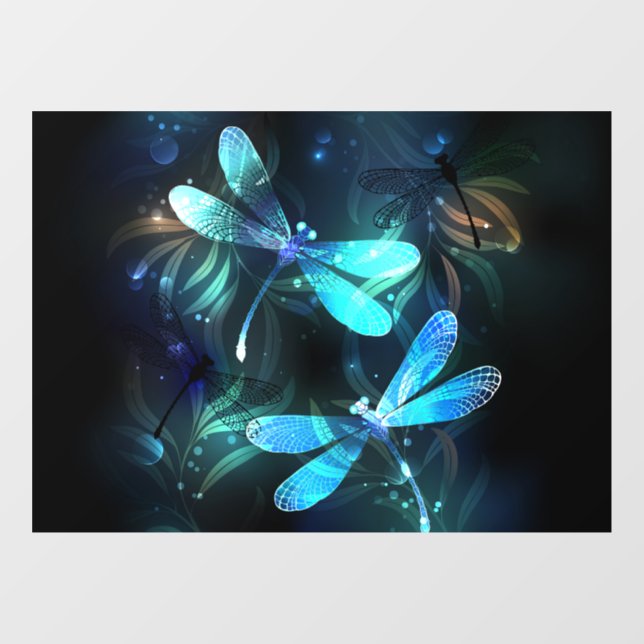 Lake Glowing Dragonflies Window Cling (Sheet)