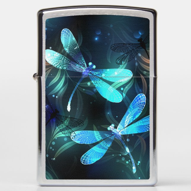Lake Glowing Dragonflies Zippo Lighter (Front)