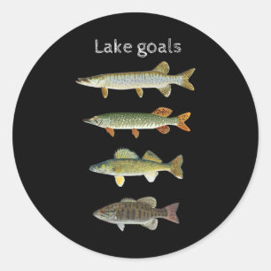 Lake Goals Fishing Musky Pike Walleye Small Mouth Classic Round Sticker