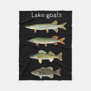 Lake Goals Fishing Musky Pike Walleye Small Mouth Fleece Blanket
