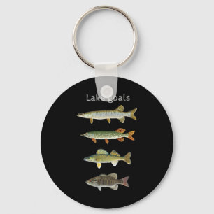 Lake Goals Fishing Musky Pike Walleye Small Mouth Keychain