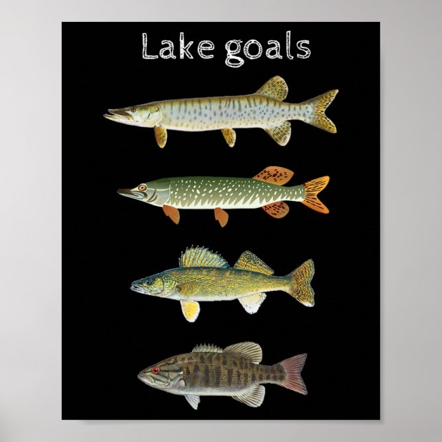 Lake Goals Fishing Musky Pike Walleye Small Mouth  Poster (Front)
