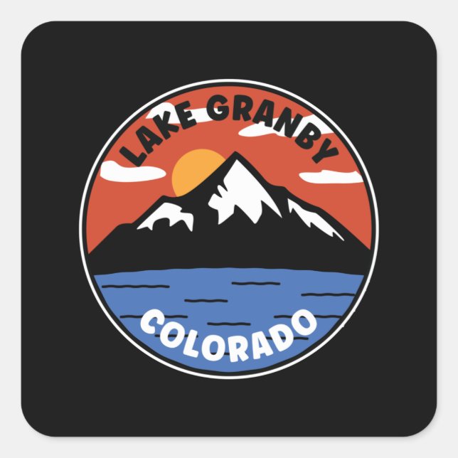 Lake Granby Colorado Sunset Square Sticker (Front)