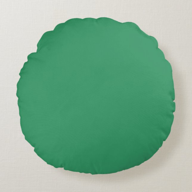 Lake Green Blue solid plain color Custom Round Pillow (Front)