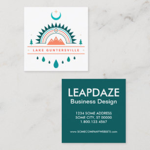 lake guntersville alabama rainbow moon square business card