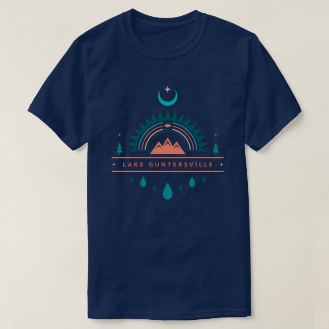 lake guntersville alabama rainbow moon T-Shirt (Design Front)