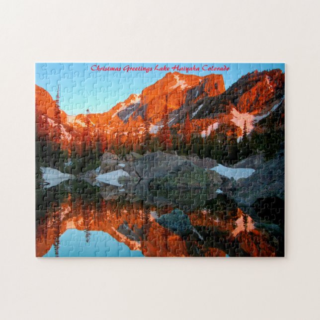 Lake Haiyaha Colorado.Christmas Greetings Jigsaw Puzzle (Horizontal)