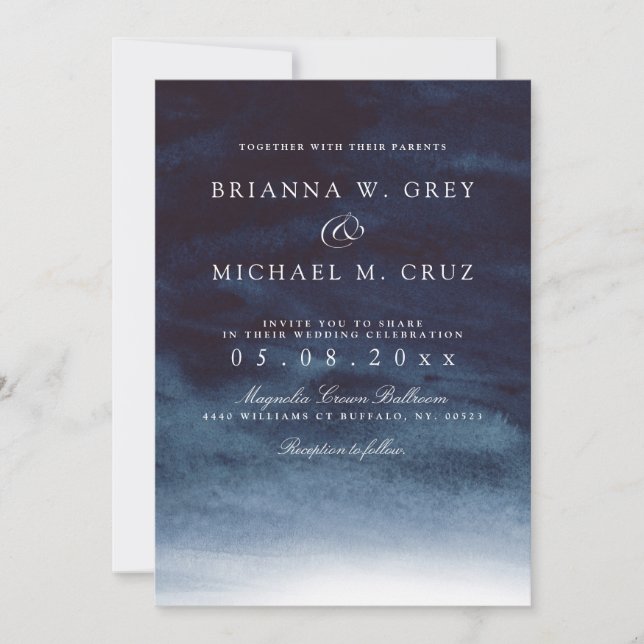 Lake Harbor Deep Wedding Invitation (Front)