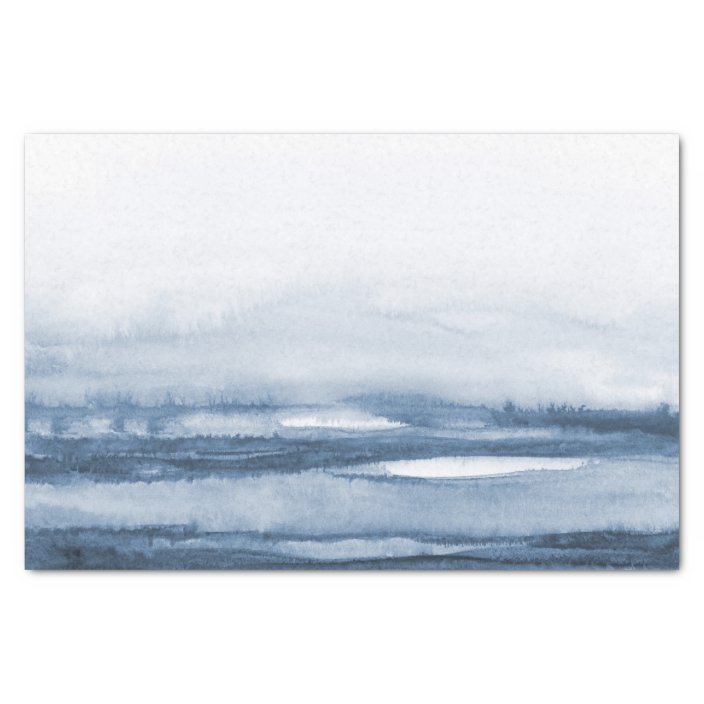 Lake Harbor Fog Blue Watercolor Tissue Paper | Zazzle.com