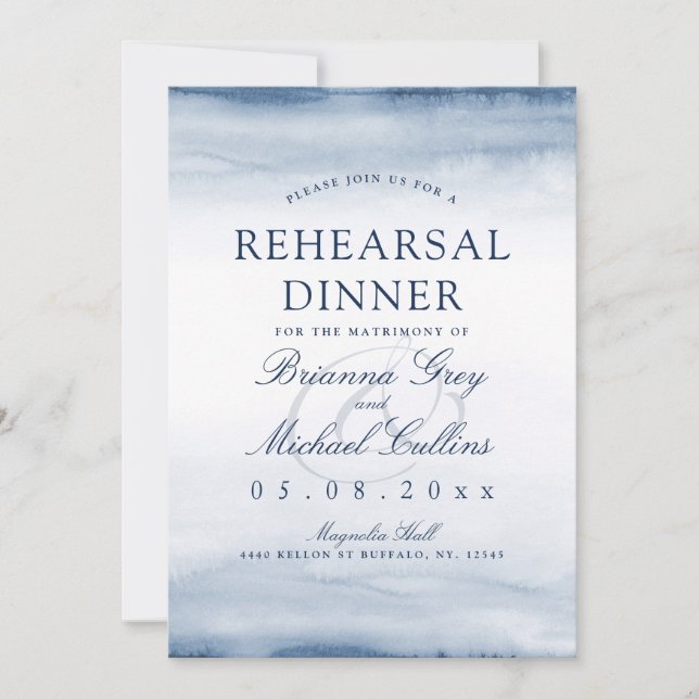 Lake Harbor Fog | Rehearsal Dinner Invite (Front)
