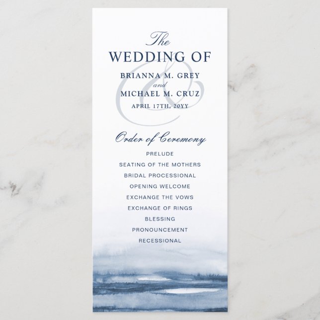 Lake Harbor Fog Wedding Program (Front)
