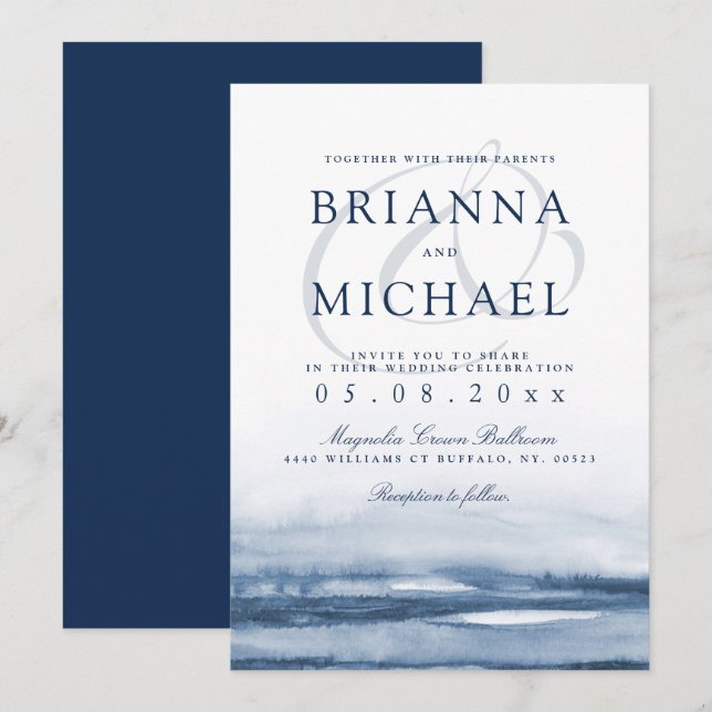 Lake Harbor | Morning Wedding Invite (Front/Back)