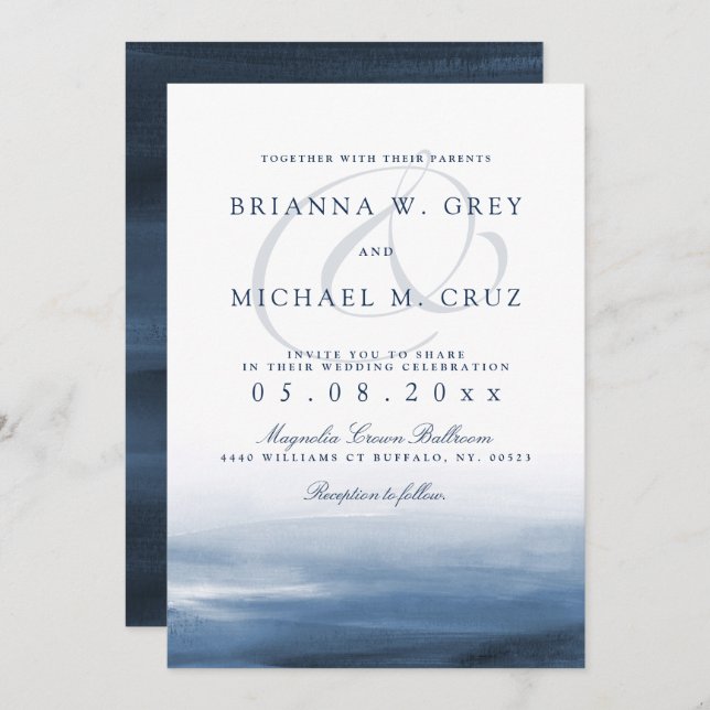 Lake Harbor Wedding Invitation (Front/Back)