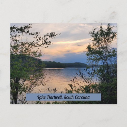 Lake Hartwell South Carolina Mountain Lake Sunset Postcard