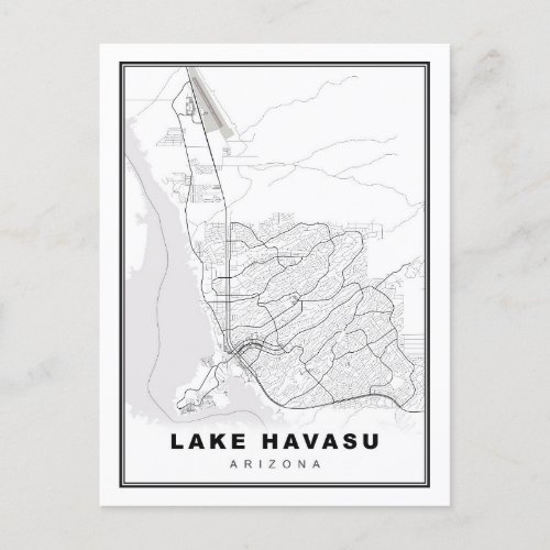 Lake Havasu City Map Holiday Postcard