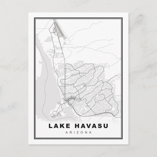 Lake Havasu City Map Holiday Postcard (Front)