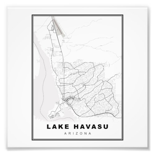 Lake Havasu City Map Photo Print