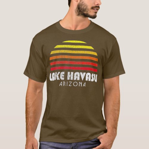 Lake Havasu   Retro Vintage Style Distressed Sunse T_Shirt