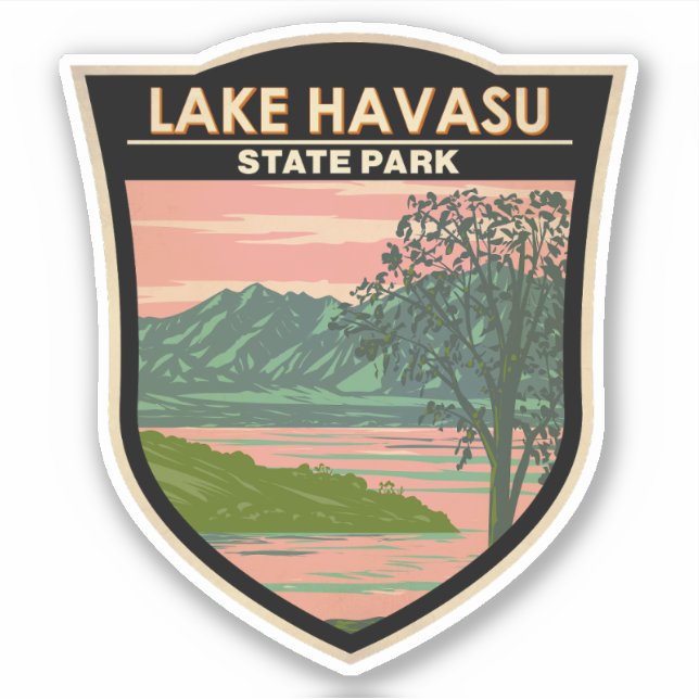 Lake Havasu State Park Travel Art Vintage Sticker (Front)
