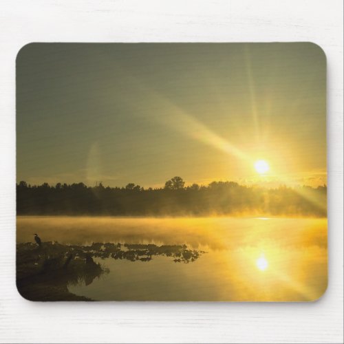 Lake heating up in morning sun mouse pad