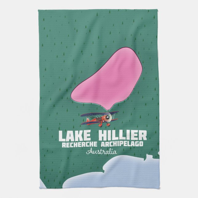 Lake Hillier Australian map. Kitchen Towel (Vertical)