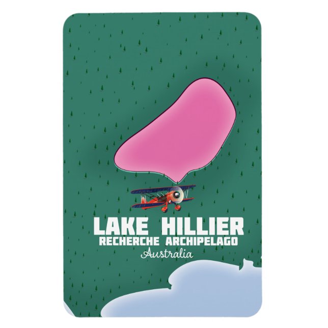Lake Hillier Australian map. Magnet (Vertical)