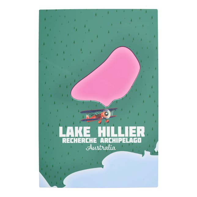 Lake Hillier Australian map. Metal Print (Front)