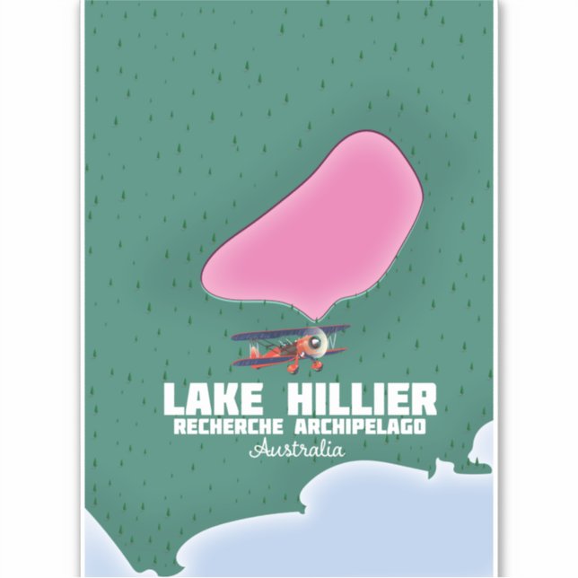 Lake Hillier Australian map. Sticker (Front)