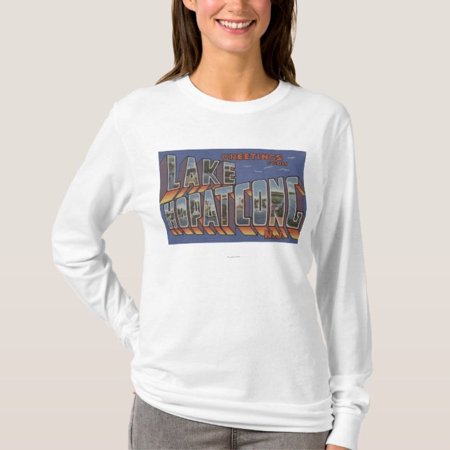 Lake Hopatcong, New Jersey - Large Letter Scenes T-Shirt (Front)