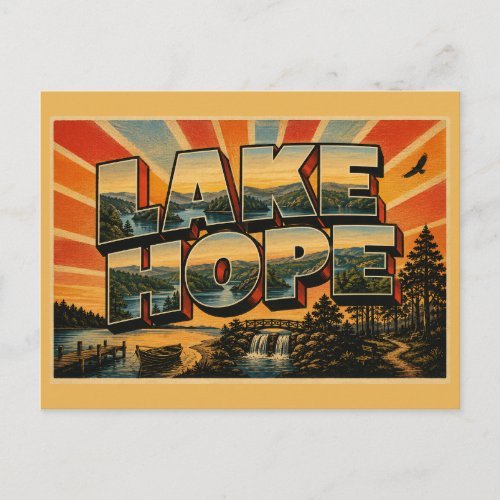 Lake Hope Ohio Forest Hills Lake Art Postcard