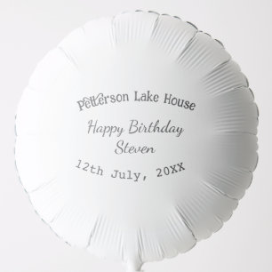 Lake house beach happy birthday add name date year balloon