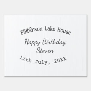 Lake house beach happy birthday add name date year sign