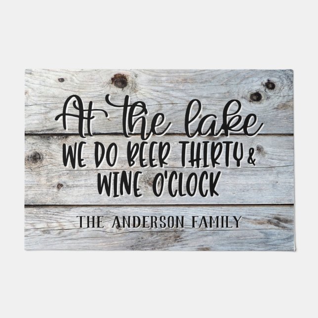 Lake House Beer and Wine Time Doormat (Front)